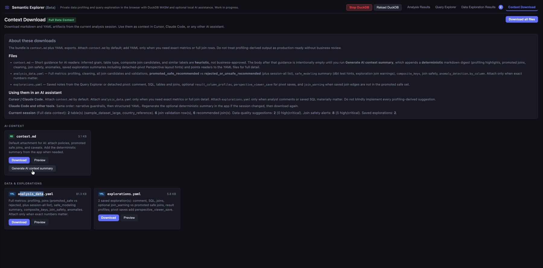 Context download page